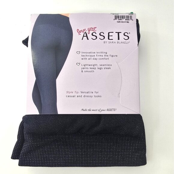 Spanx Assets Leggings Denim Wash Seamless Dark Blue Navy Large 3-Pack Love Your - Picture 3 of 4